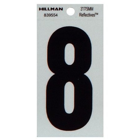 HILLMAN 3" Blk 8 Thin Adhesive 839554